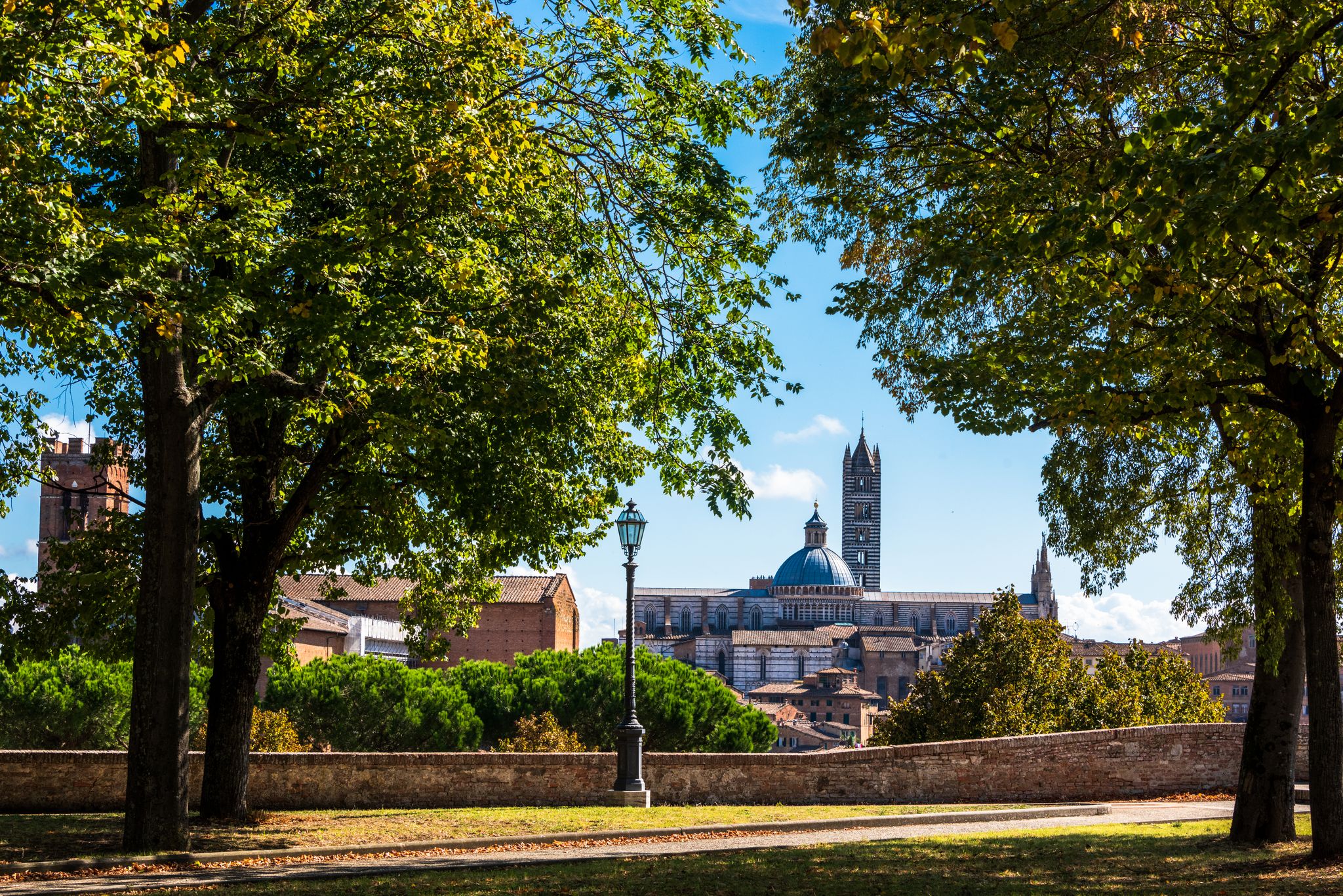 photo of Siena Tuscany on the walls of Fortezza Medicea in the historic city centre .
