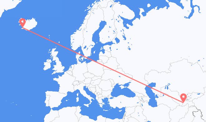 Dushanbe to Reykjavik