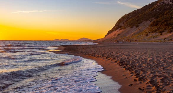 Photo of  the deserted beach of "Rana e Hedhun" in Shengjin, northern Albania.
