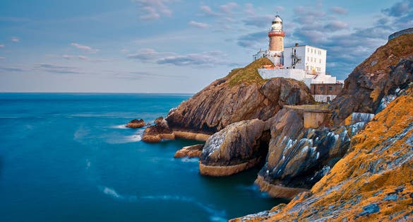Dublin, Baily Lighthouse on Howth cliffs.
