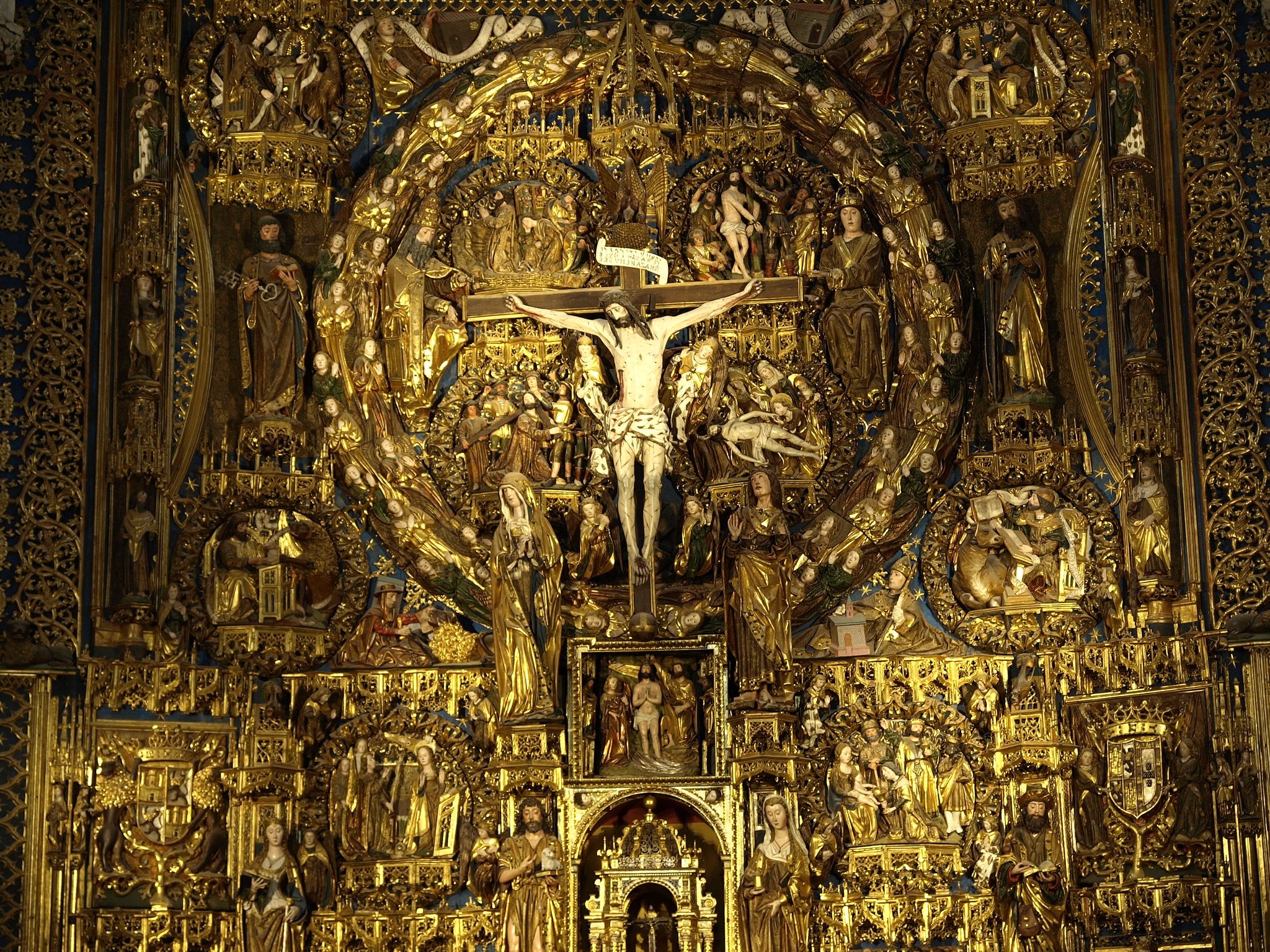 Photo of Cartuja de Miraflores monastery from inside, Burgos, Castilla y Leon Spain .