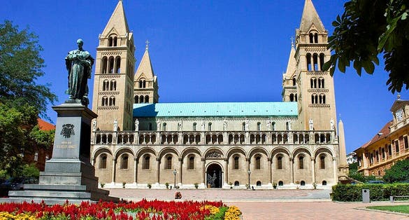 photo of view of Pécs Cathedral, Pecs, Hungary.