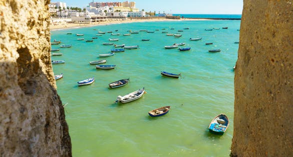 La Caleta beach in Cadiz, Spain, Andalusia.