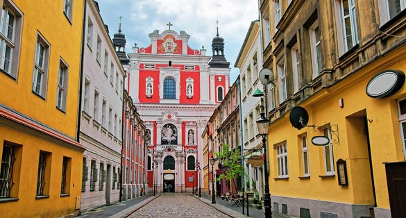 Photo of Saint Stanislaus Church on the old town, Poznan, Poland.