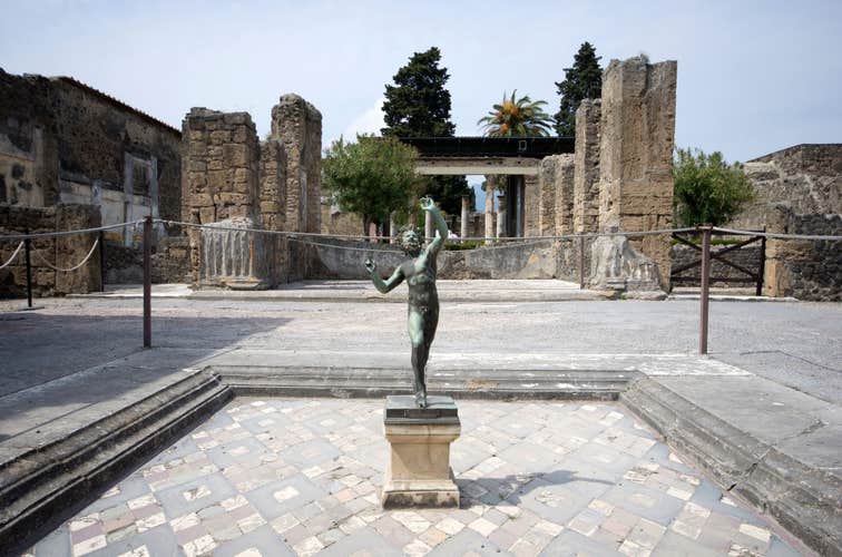 Photo of Statue of Faun at house of Faun at Pompei ruins, Naples ,Torre Annunziata, Italy