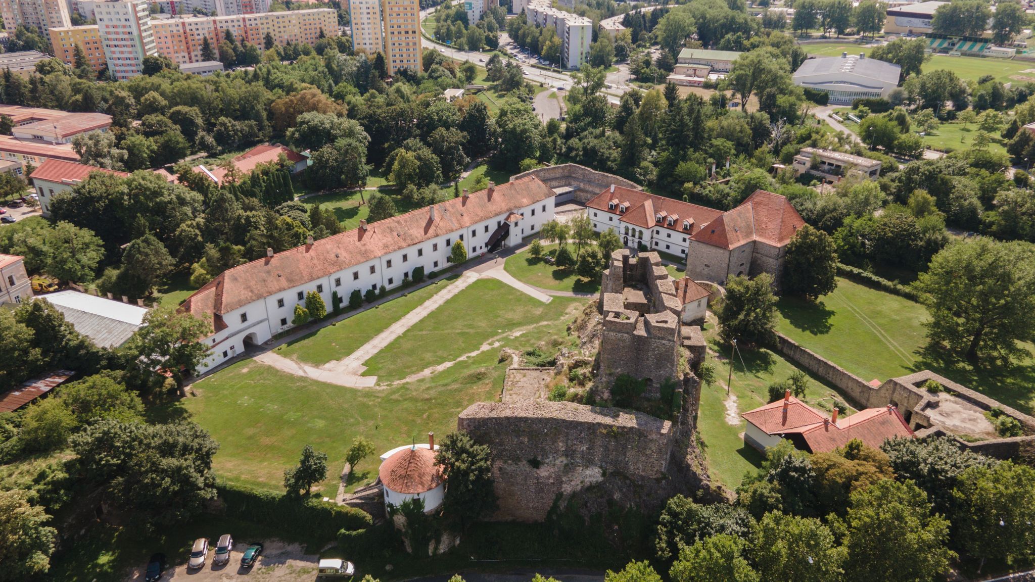 Photo of Aerial view of the castle in Levice, Slovakia.