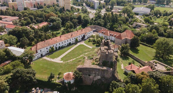 Photo of Aerial view of the castle in Levice, Slovakia.