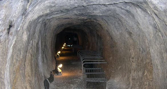 photo of view Inside the aqueduct Nea Poli, Greece.