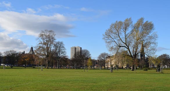 Photo of Leith Links park in Autumn, Edinburgh, Scotland .