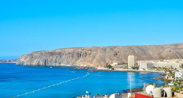 Tropical Beach in Los Cristianos Canary Islands