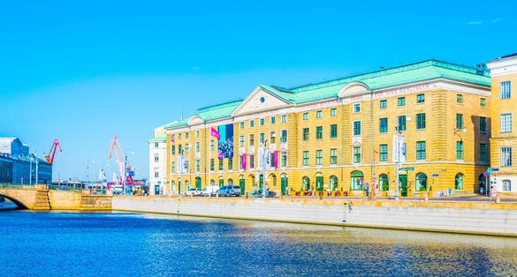 photo of Gothenburg, the view of city museum and Christine church in the city center, Sweden, Scandinavia.