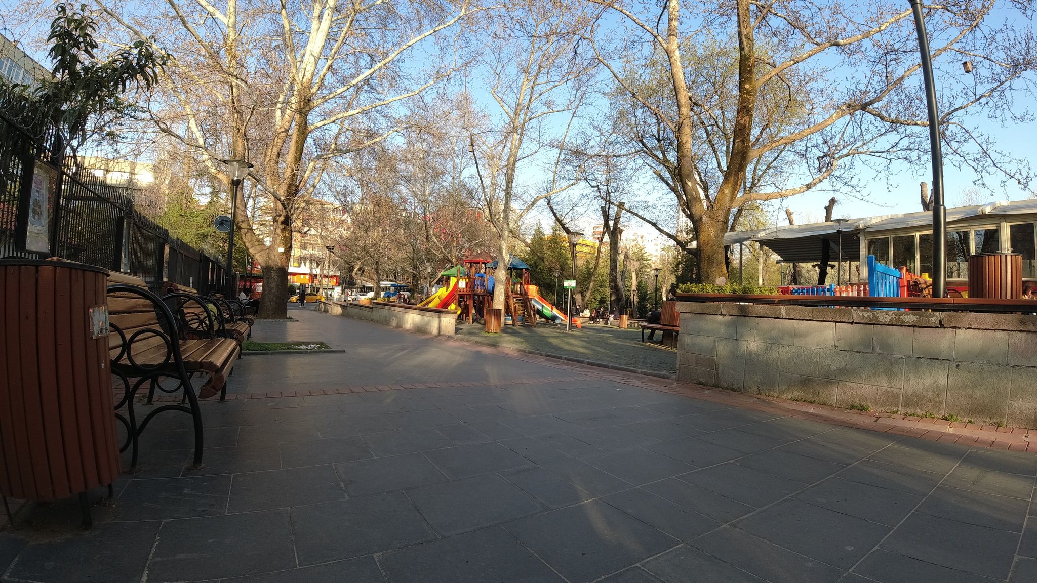 photo of benches in kugulu park in Çankaya, Ankara, Turkey.