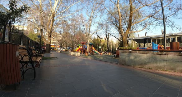 photo of benches in kugulu park in Çankaya, Ankara, Turkey.
