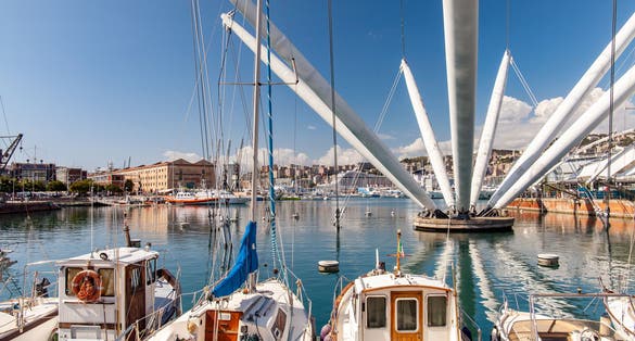 photo of View of the bay of Genoa from Porto Antico .
