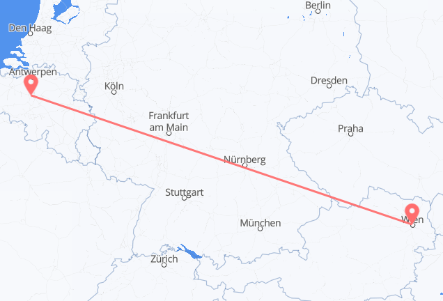 Brüssel nach Vienna