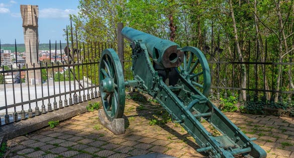 photo of view of Cannon at Skobelev park in Pleven.,Pleven Bulgaria.