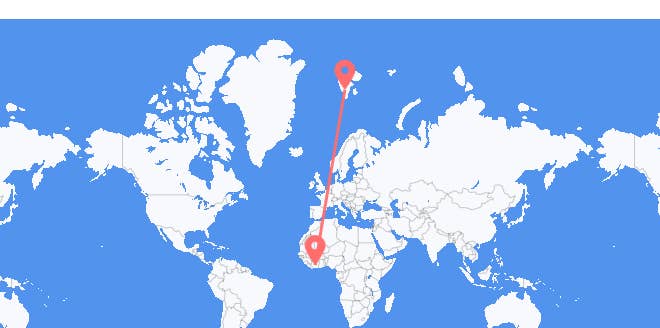 Côte d’Ivoire à Svalbard et Jan Mayen