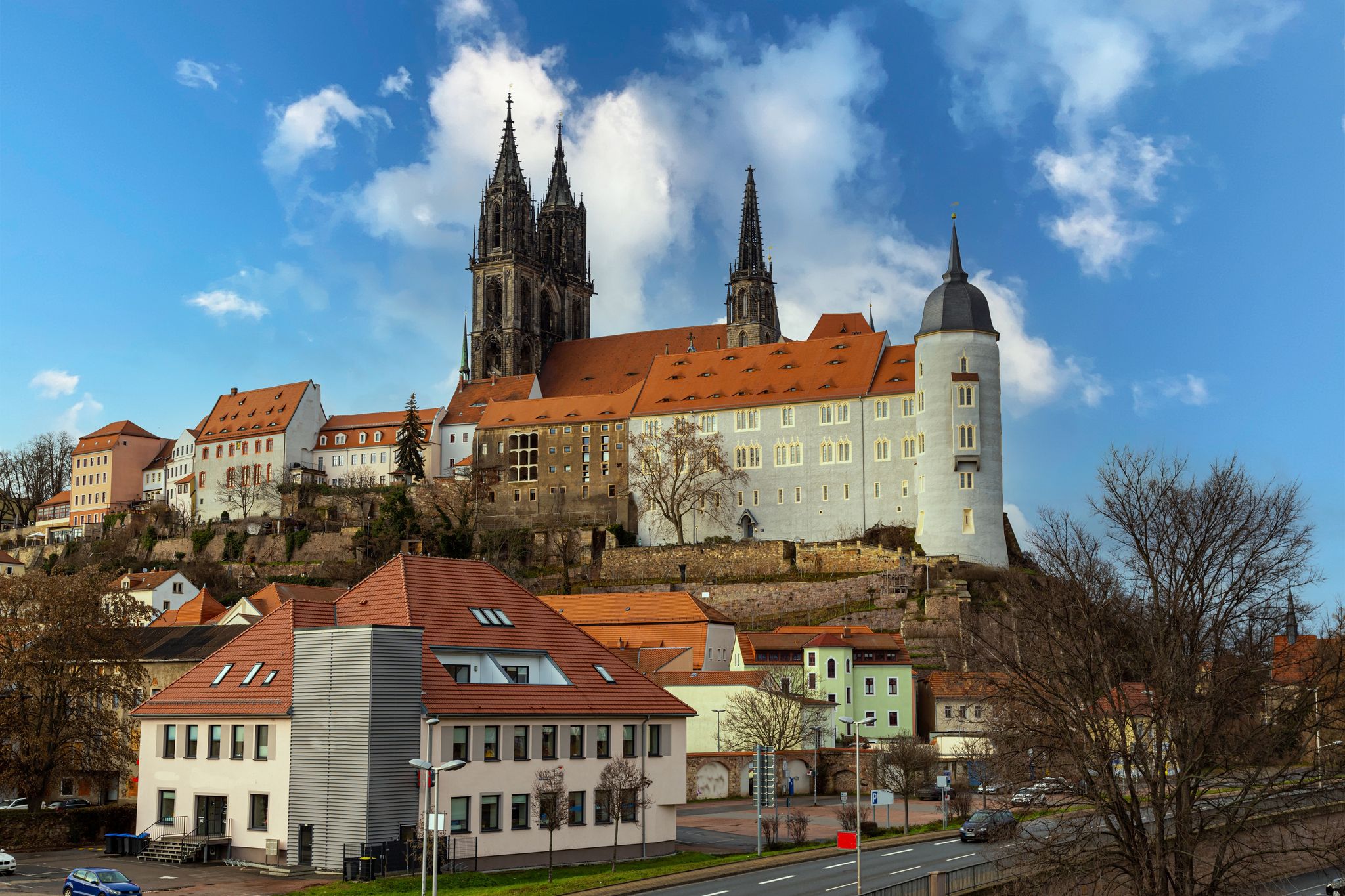 Meissen city, Saxony, Germany. View of old medieval fortress, castle Albrechtsburg. Tourist landmark