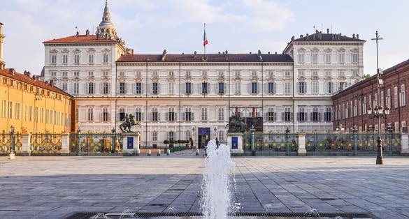 High dynamic range (HDR) Palazzo Reale (The Royal Palace) in Turin Italy .