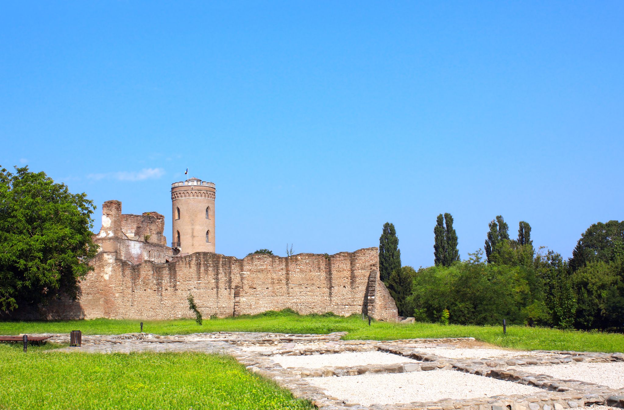 Chindia Tower and ruins of the Royal Court, Targoviste, Romania, Europe