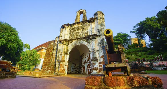 Photo of A famosa Fortress melaka. The remaining part of the ancient fortress of malacca,Portugal.