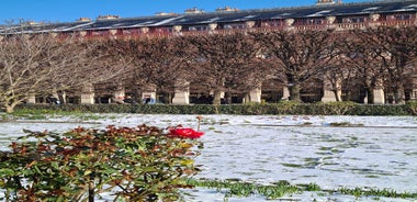 Paris, France. Panoramic view from Arc de Triomphe. Eiffel Tower and Avenue des Champs Elysees. Europe.