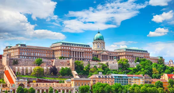Photo of Buda Castle Royal Palace on Hill Hungary, Budapest.