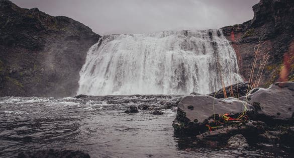  photo of Thórufoss waterfall seen in Iceland.