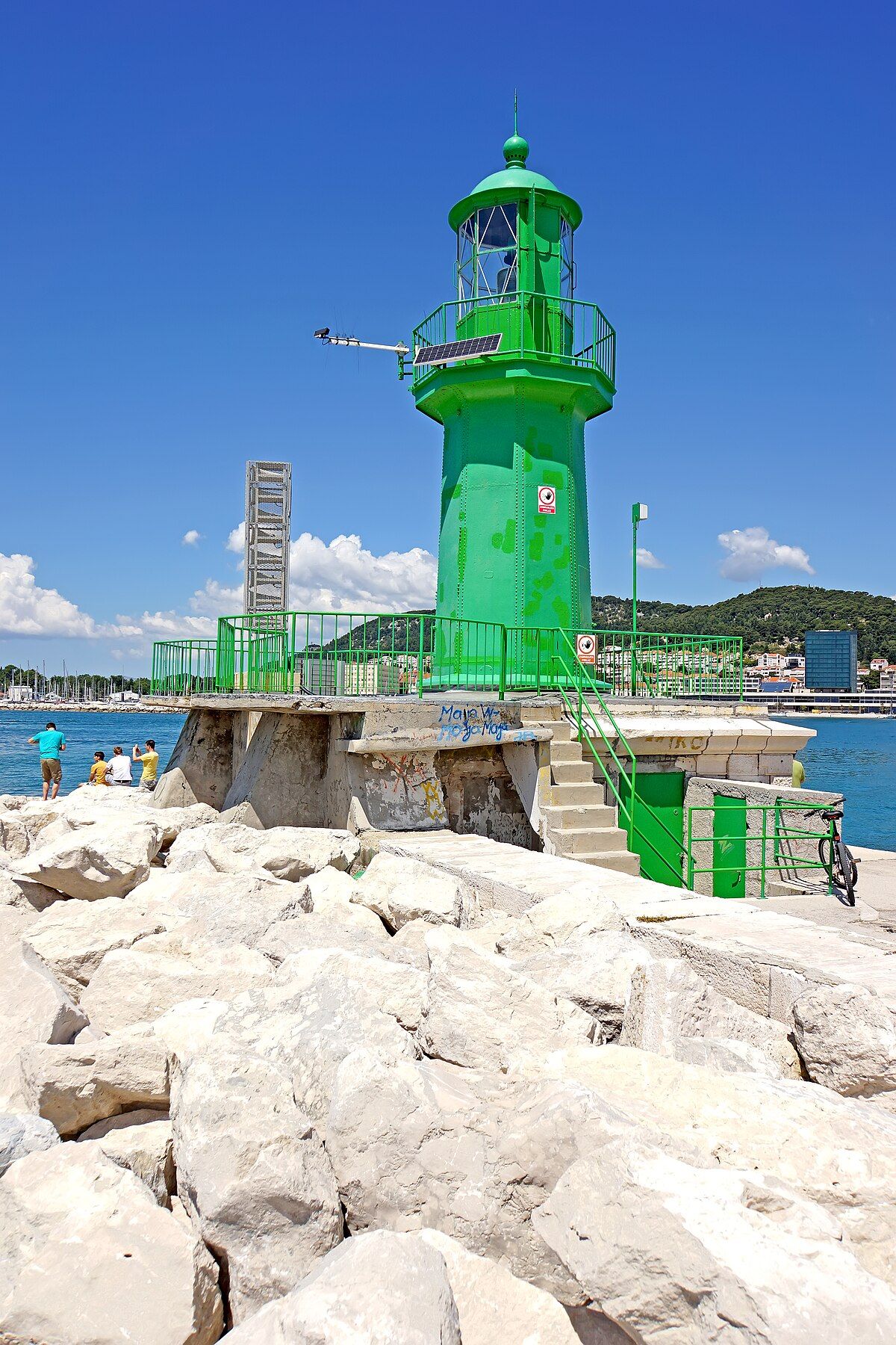 photo of  view of  Split breakwater lighthouse,Grad Split Croatia.