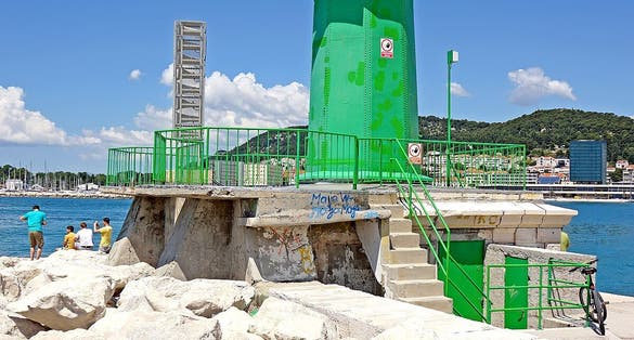 photo of  view of  Split breakwater lighthouse,Grad Split Croatia.