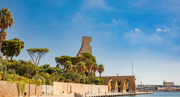 military monument seen from the harbor of Brindisi
