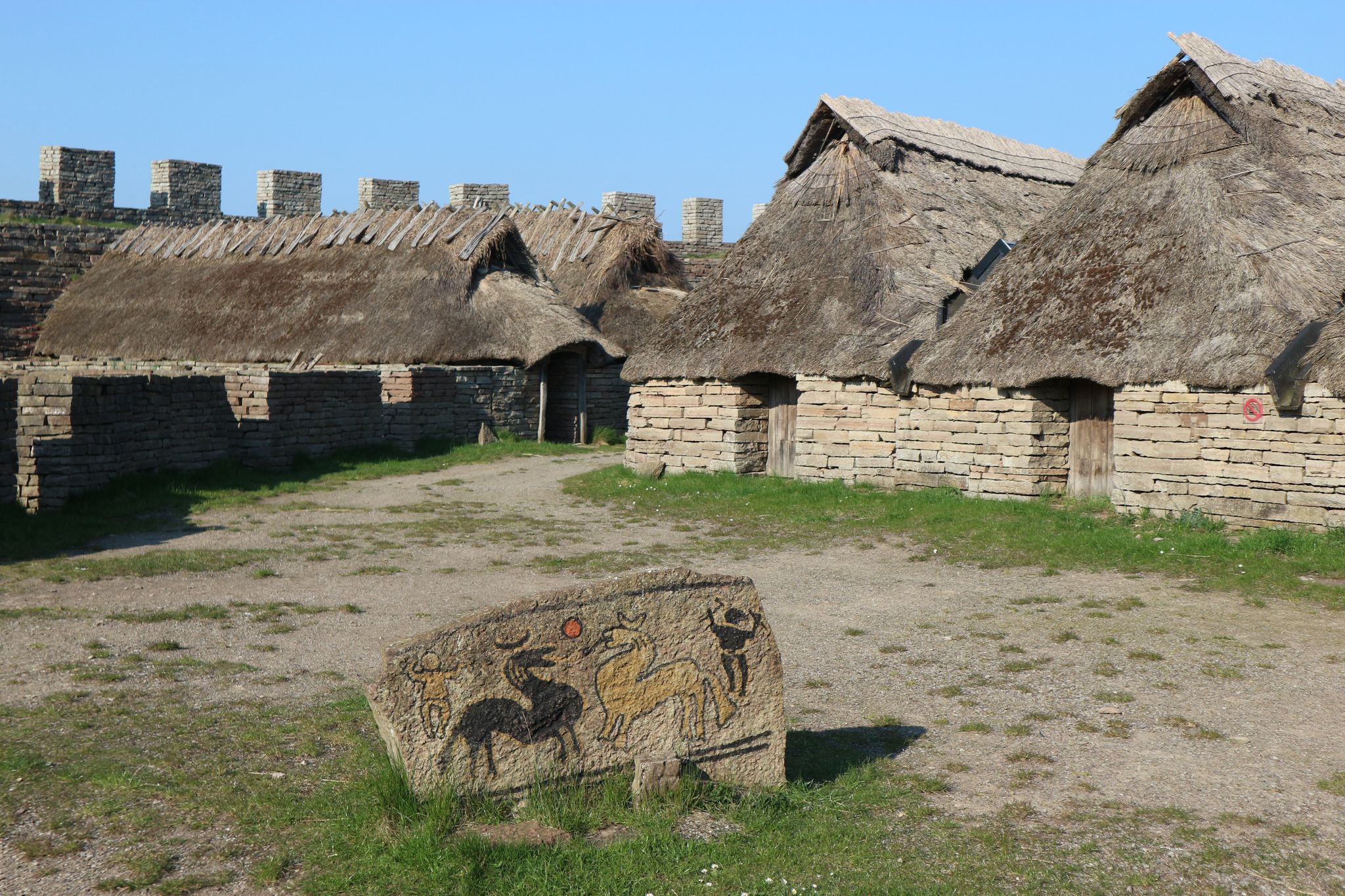 photo of Medieval village in Viking ring castle Eketorp, Oland, Sweden.