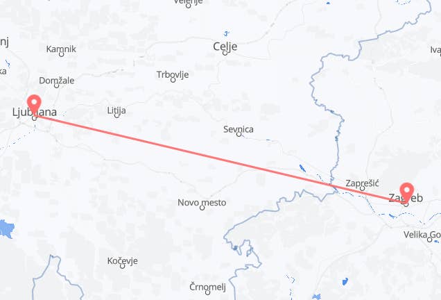 Zagreb to Ljubljana