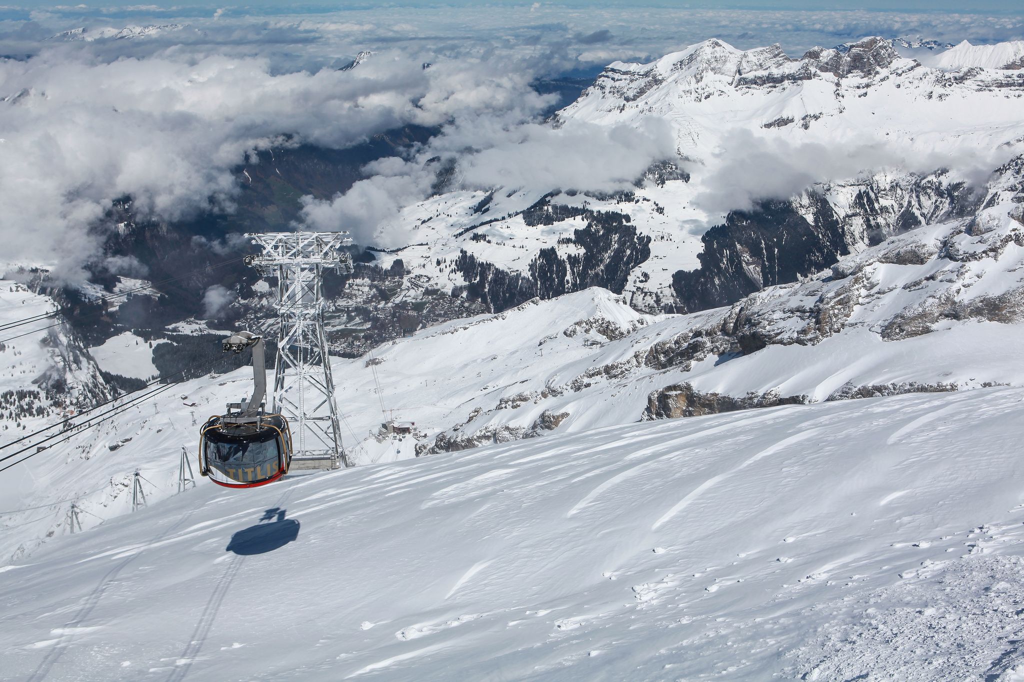 photo of mountains view on the top at Titlis station in Switzerland.