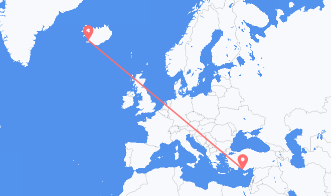 Reykjavik to Gazipaşa