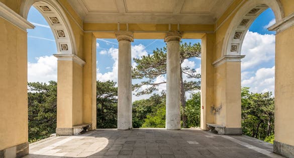 photo of view of Beautiful view out of the Husarentempel in Moedling, Austria.
