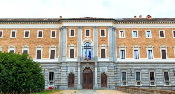 photo of Turin, Italy. Savoy Gallery (Italian: Galleria Sabauda). The building of the Academy of Sciences, built in 1679, designed by Gvarino Gvarini.