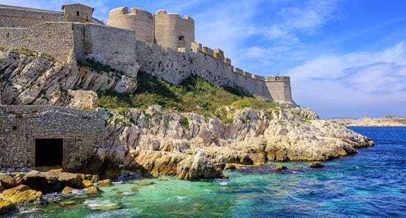 Photo of chateau d'If castle on an island in Marseilles, France.