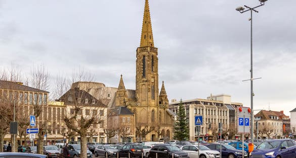 Photo of Scenery around the Saint Louis Church in Saarlouis, a town in Saarland, Germany