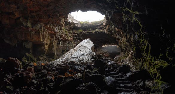 photo of The Raufarhólshellir Lava Tunnel in Iceland.