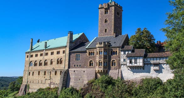 Eisenach, Thuringia, Germany-view of the famous Wartburg castle, a Unesco world heritage site, where the Martin Luther has translated the bibel