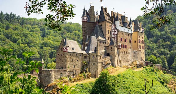 photo of view of  Koblenz aerial panoramic view. Koblenz is a city on the Rhine where it is joined by Moselle river.