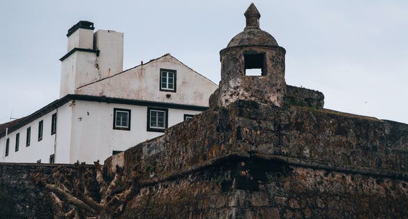 VIews from the Forte de São Brás in Ponta Delgada in São Miguel, Azores