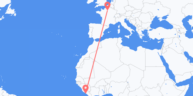 Liberia nach Frankreich