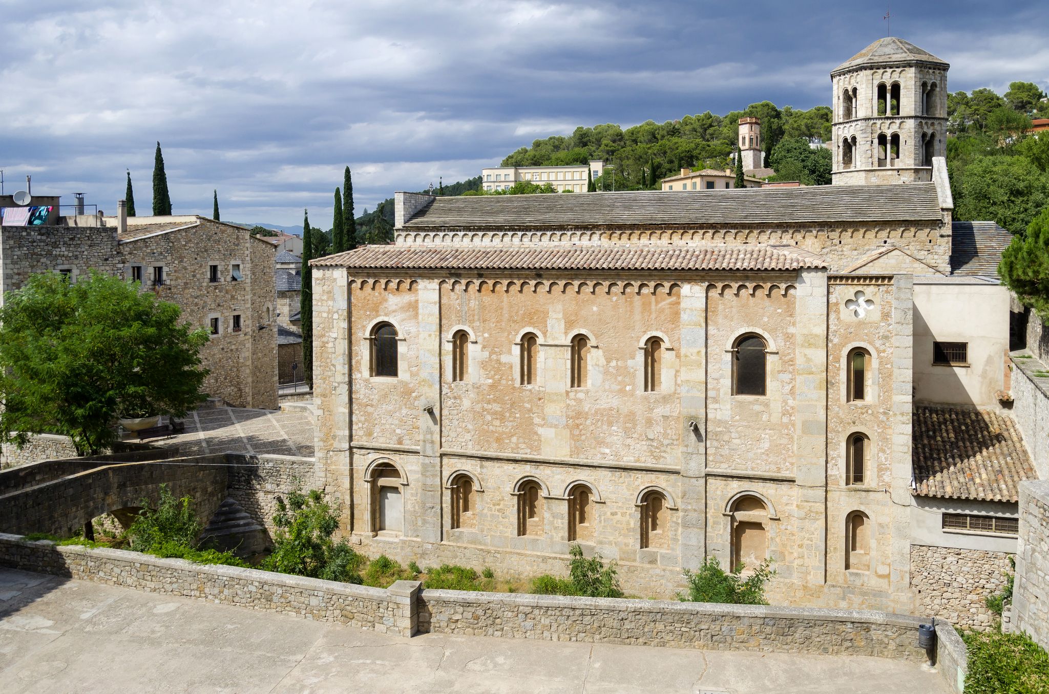 Photo of Monastery of Sant Pere de Galligants exterior, Girona, Catalonia, Spain.