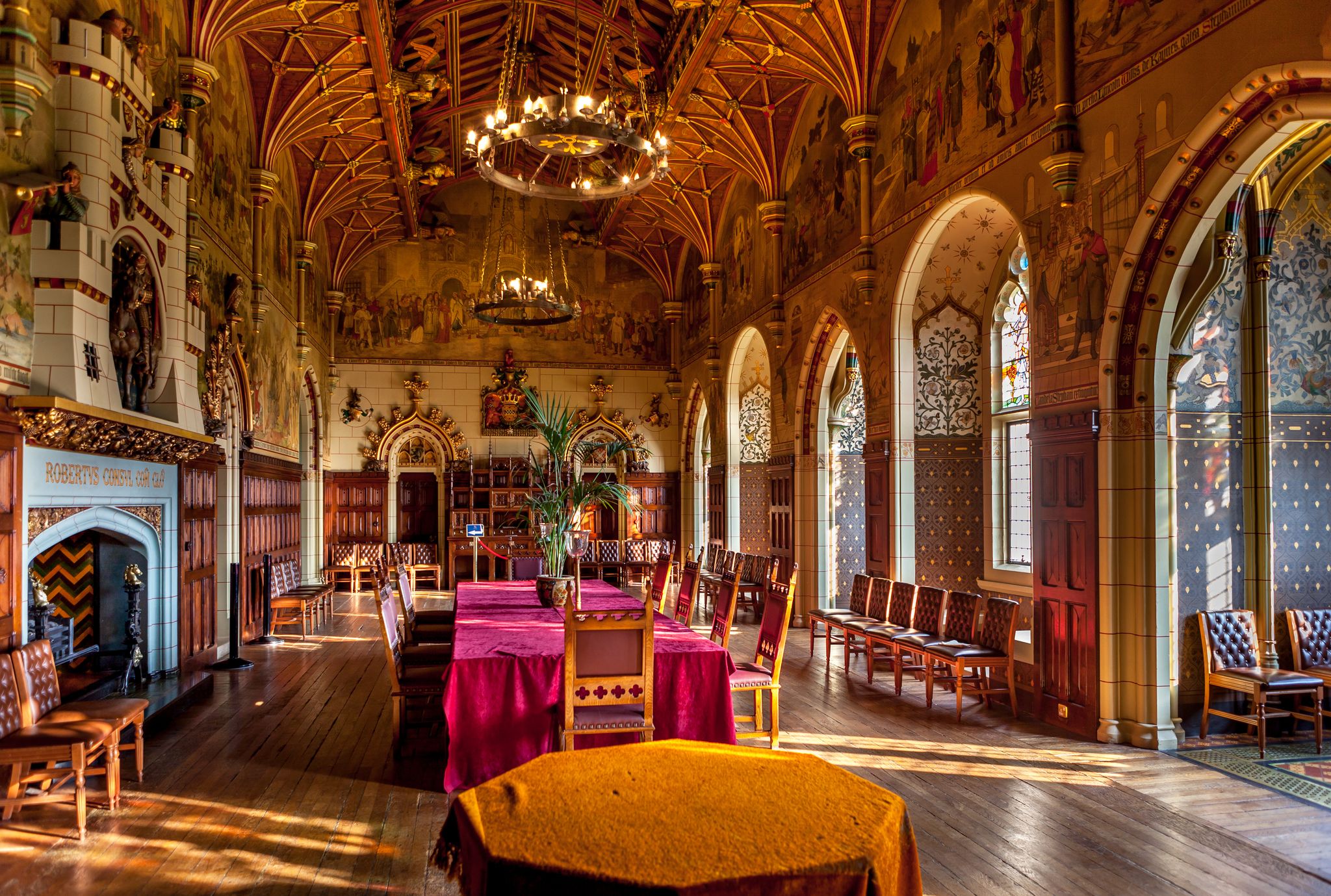  Interior of a section of Cardiff Castle a very popular tourist attraction in Wales.