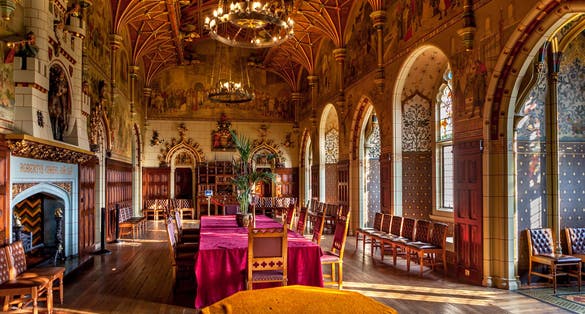  Interior of a section of Cardiff Castle a very popular tourist attraction in Wales.