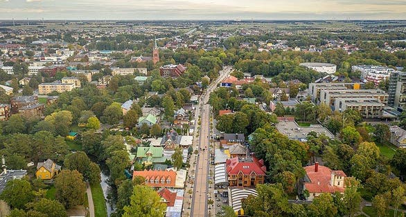 Aerial view of Palanga , Lithuania.