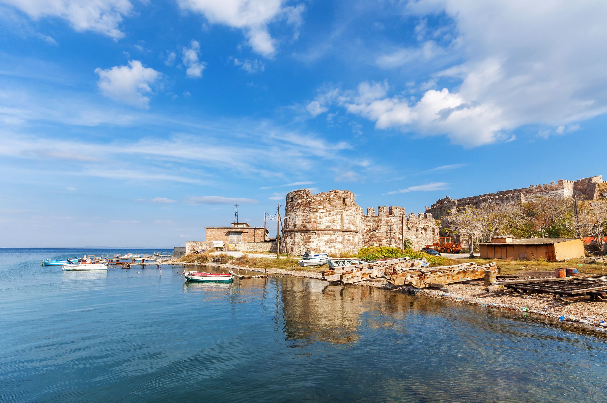 Photo of Old Harbor of Mytilini in Lesvos Island.
