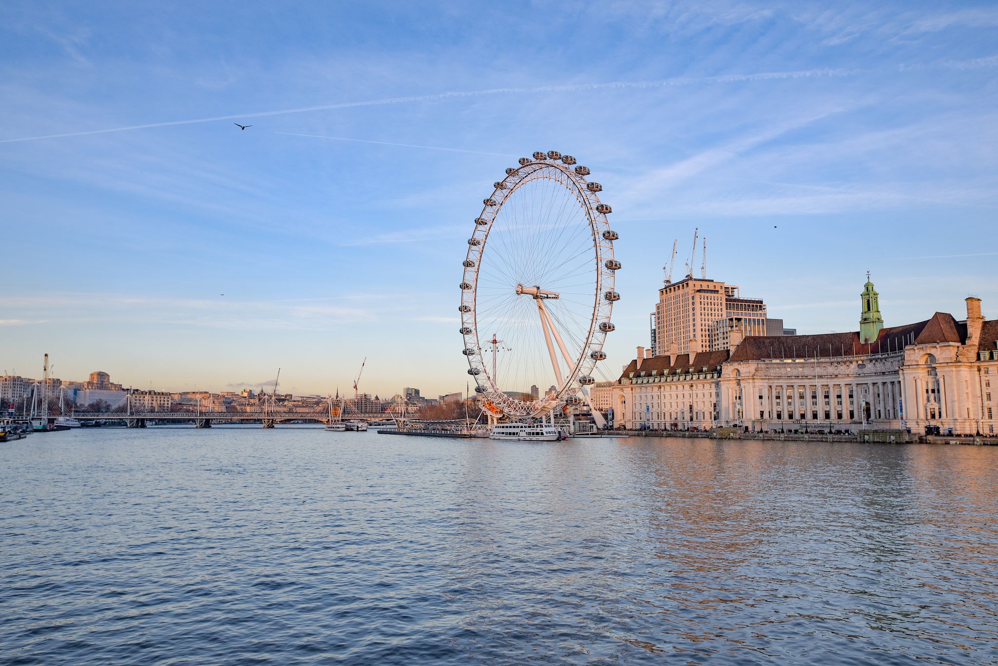 Photo of beautiful shot of London Eye and River Thames ,London, UK.